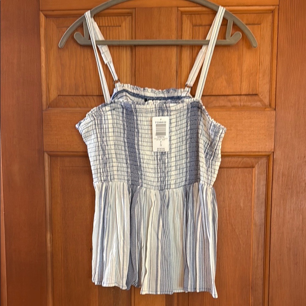 Torrid brand, blue and white tank. NWT